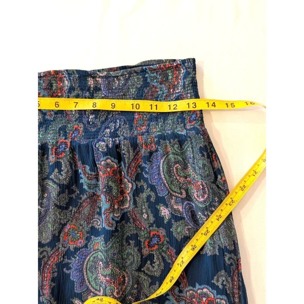 Anthropologie Vanessa Virginia 100% Silk Paisley High Low Ruffle Skirt 4 - Picture 6 of 8